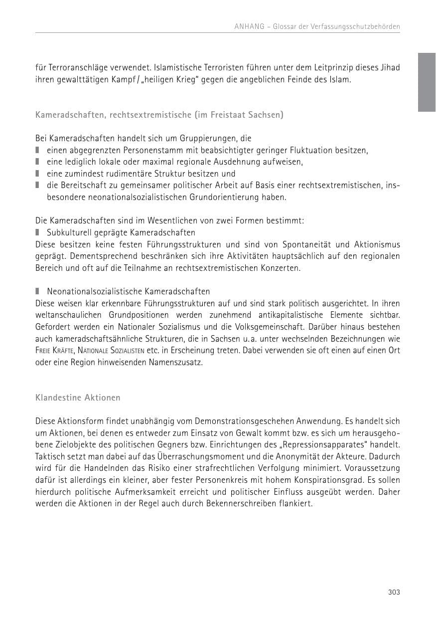Seite 303 des Verfassungsschutzbericht 2017 Sachsen