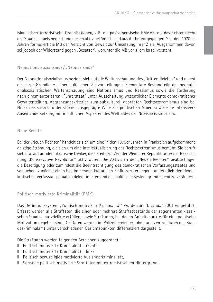 Seite 305 des Verfassungsschutzbericht 2017 Sachsen
