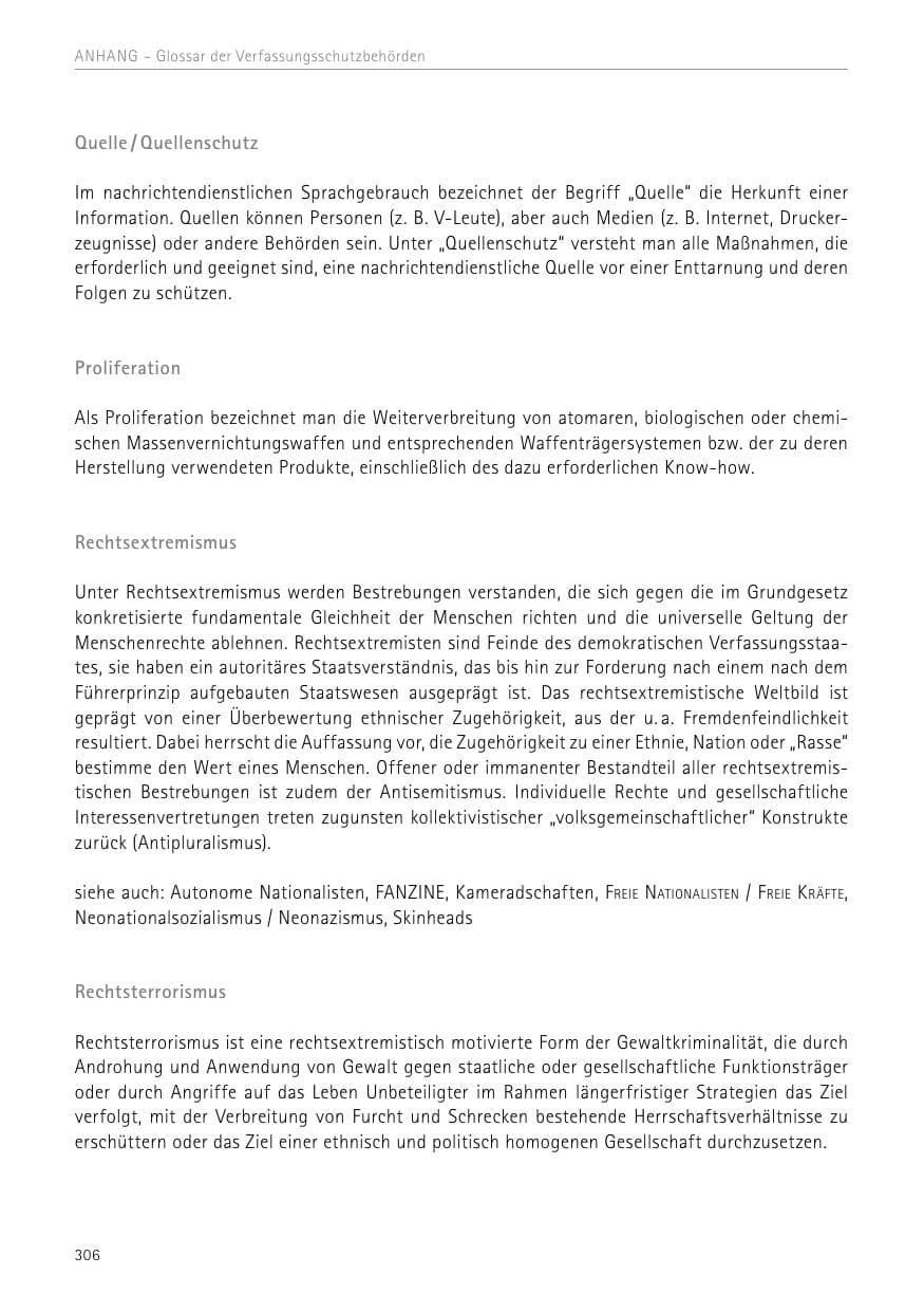 Seite 306 des Verfassungsschutzbericht 2017 Sachsen