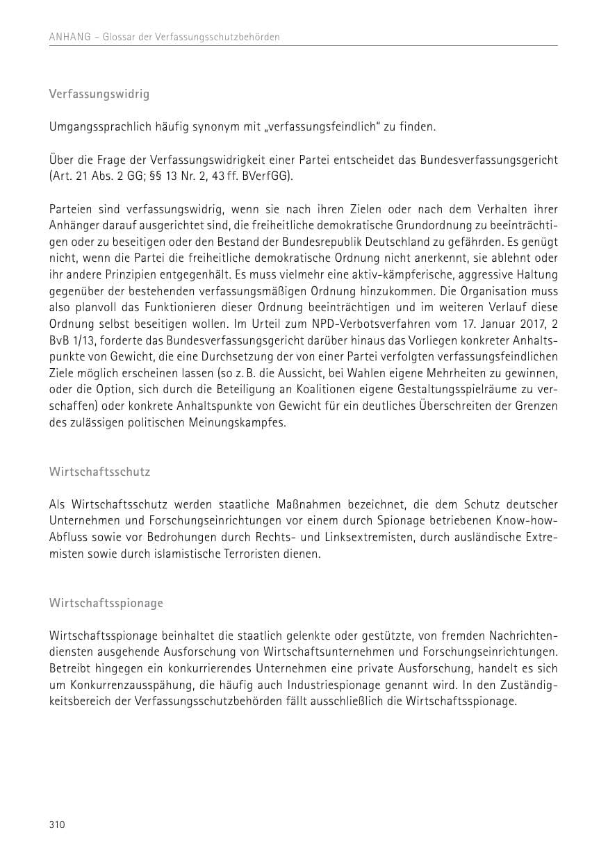 Seite 310 des Verfassungsschutzbericht 2017 Sachsen