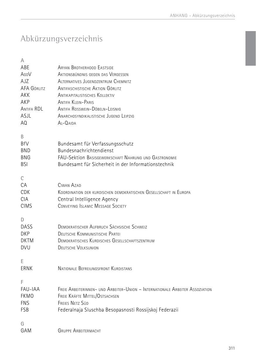 Seite 311 des Verfassungsschutzbericht 2017 Sachsen