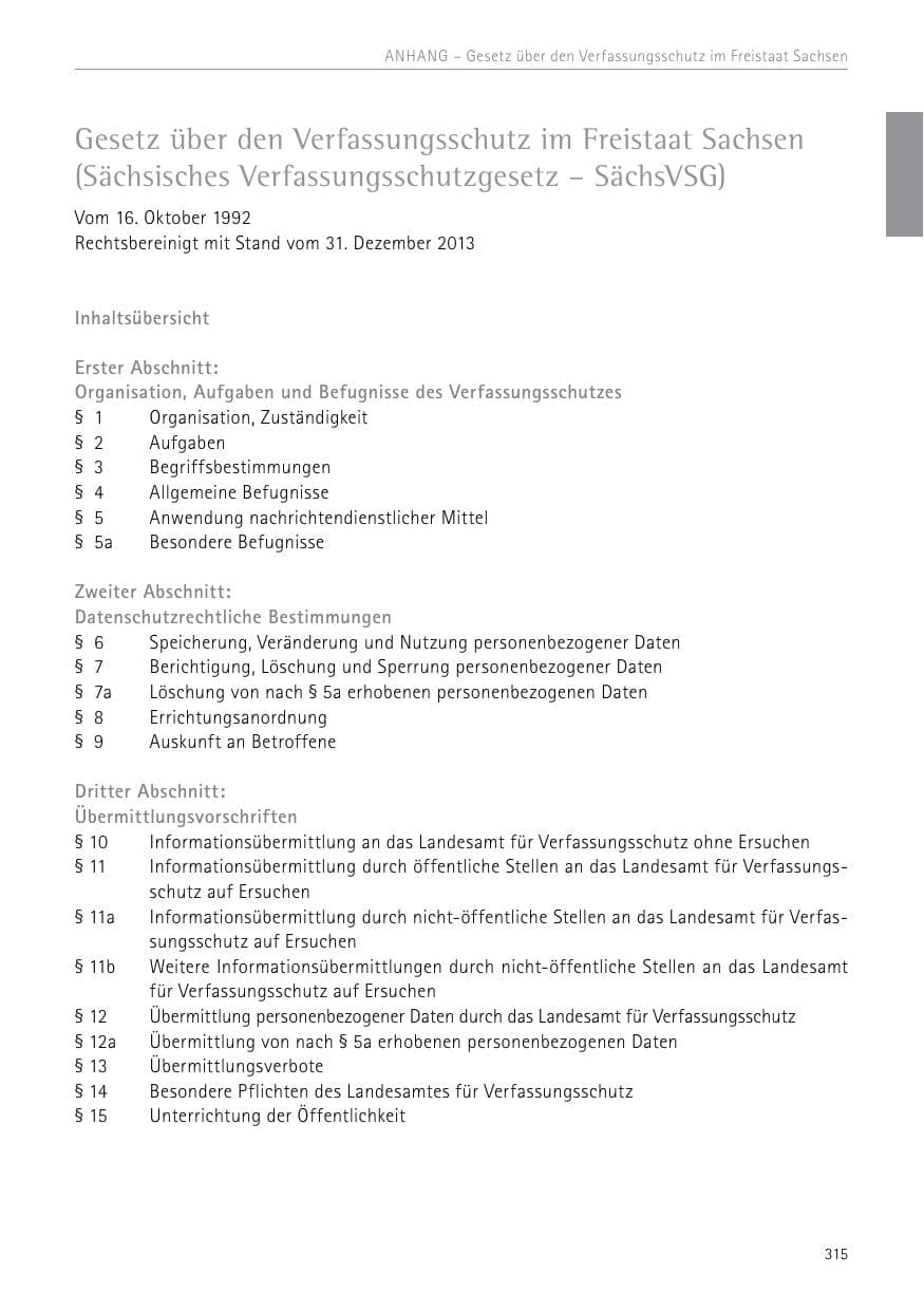 Seite 315 des Verfassungsschutzbericht 2017 Sachsen