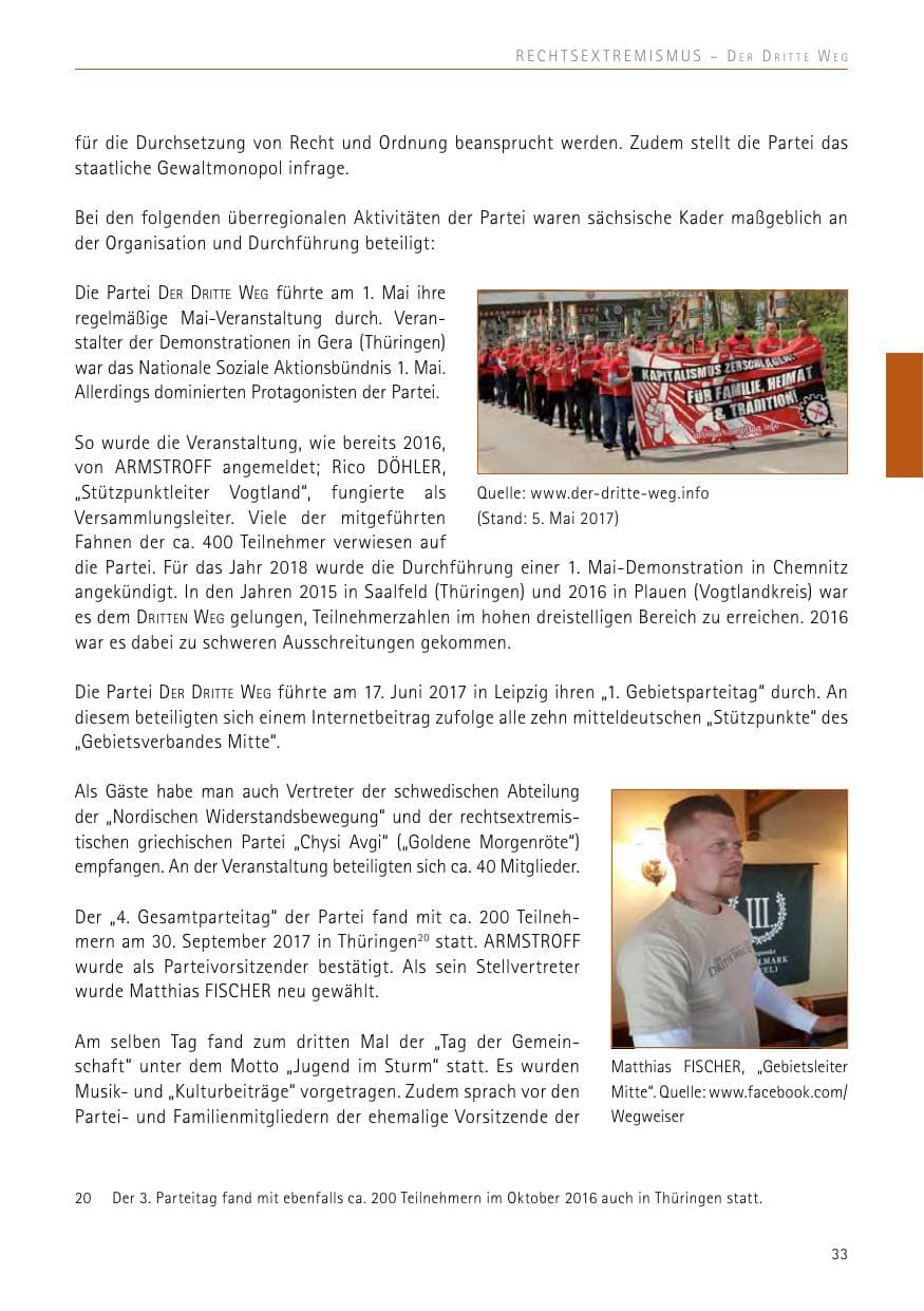 Seite 33 des Verfassungsschutzbericht 2017 Sachsen