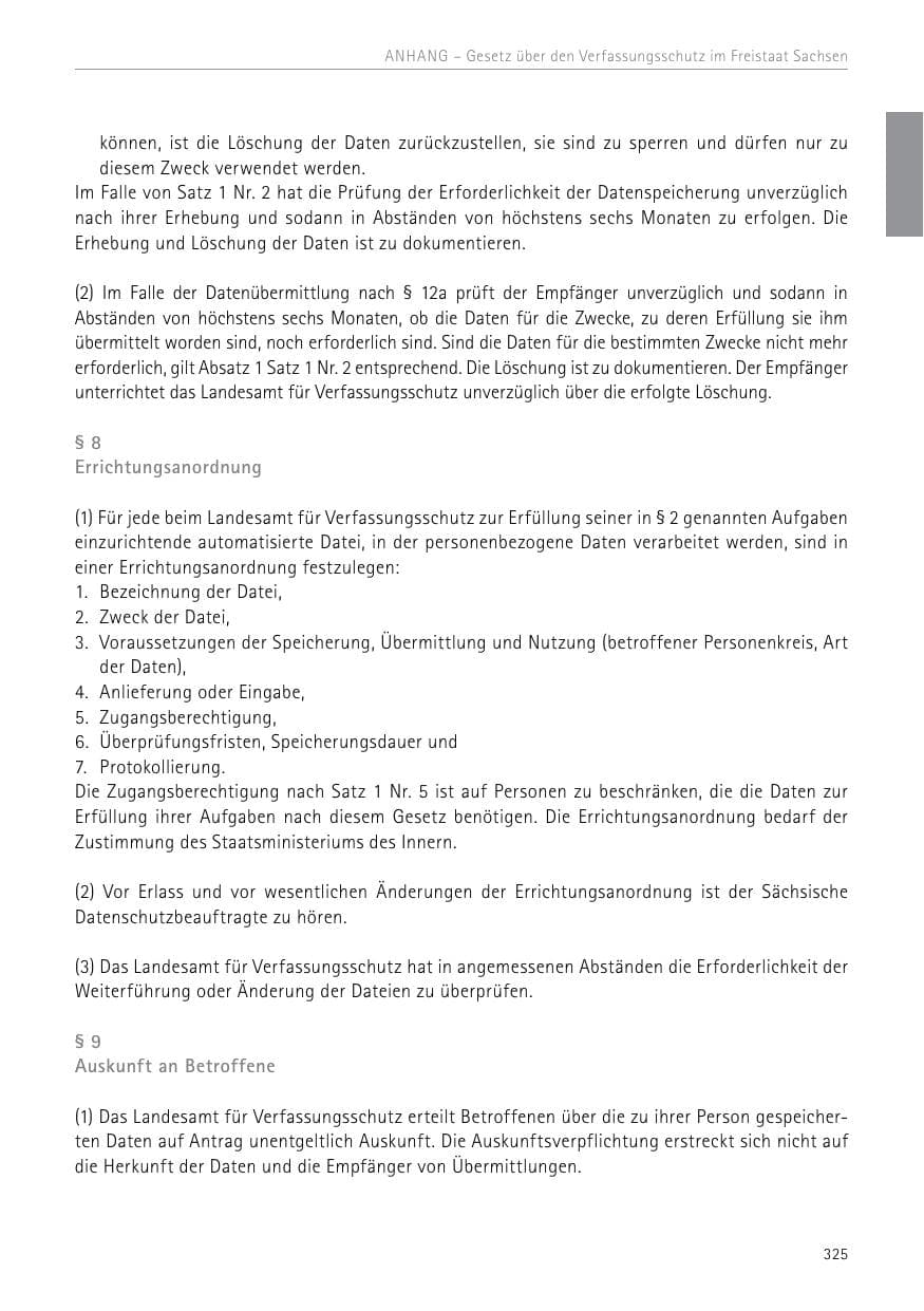 Seite 325 des Verfassungsschutzbericht 2017 Sachsen