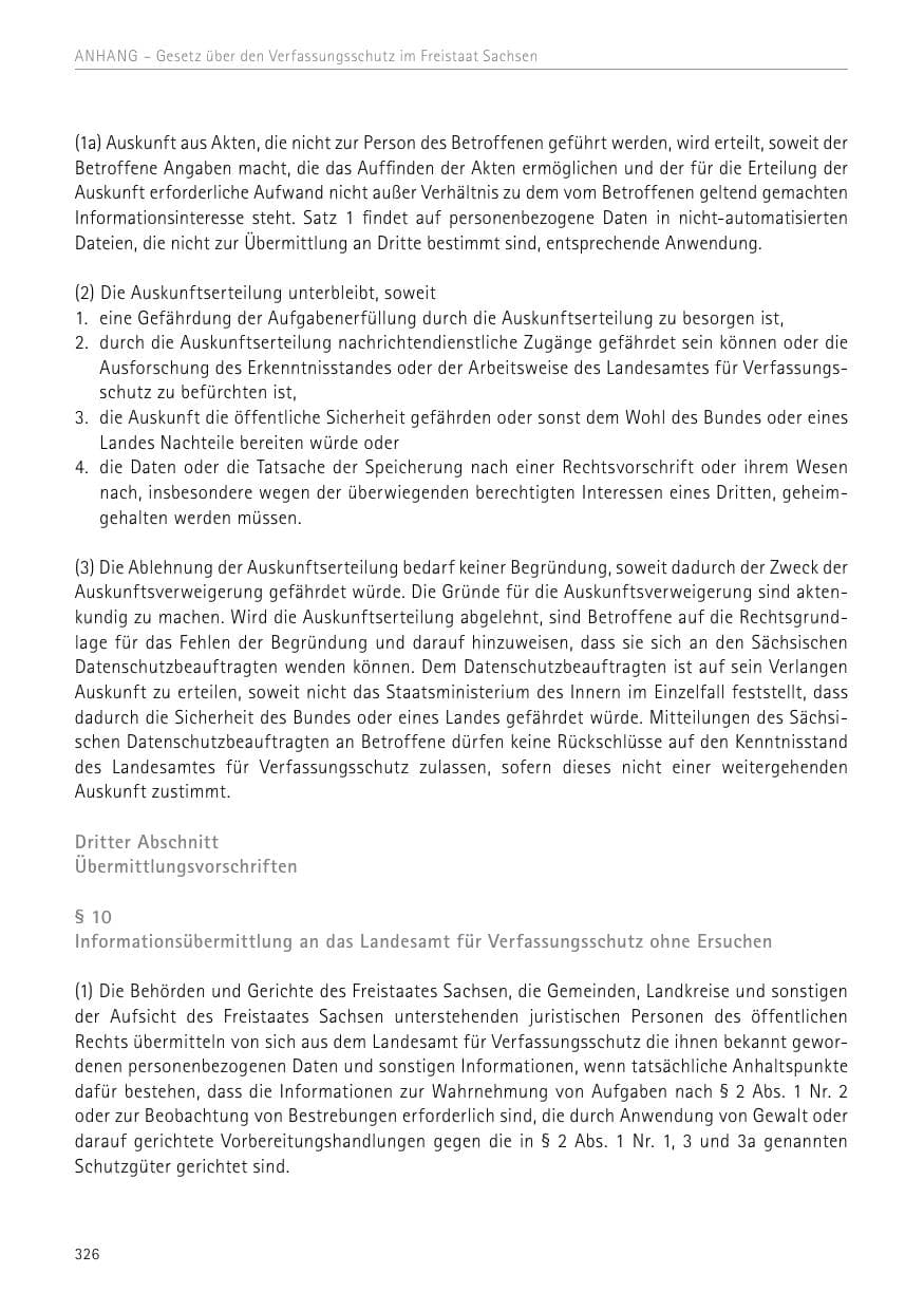 Seite 326 des Verfassungsschutzbericht 2017 Sachsen