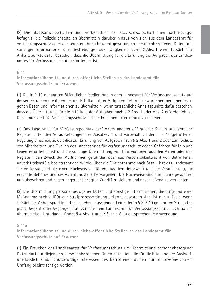 Seite 327 des Verfassungsschutzbericht 2017 Sachsen