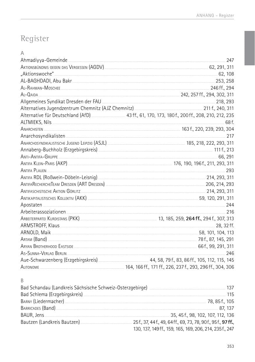 Seite 353 des Verfassungsschutzbericht 2017 Sachsen