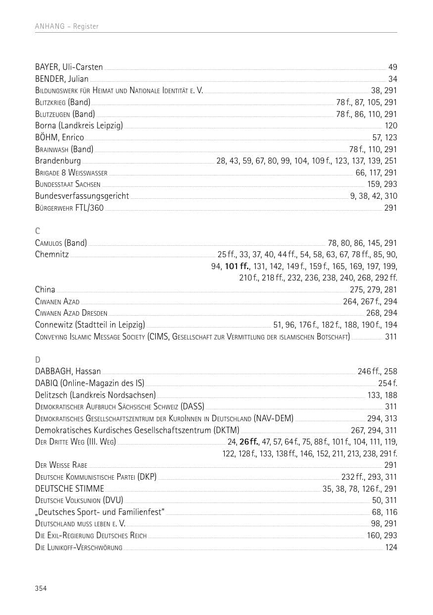 Seite 354 des Verfassungsschutzbericht 2017 Sachsen
