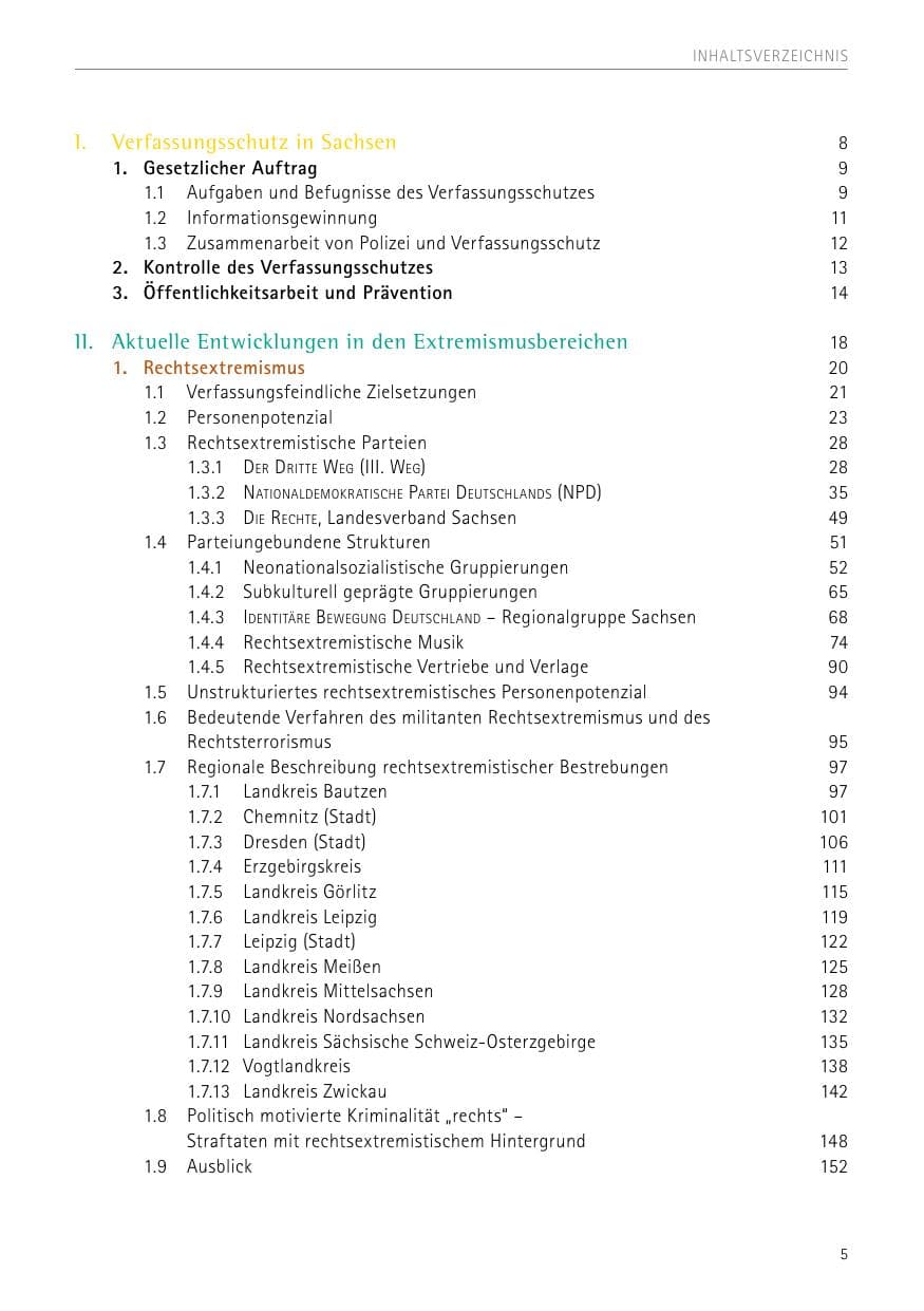 Seite 5 des Verfassungsschutzbericht 2017 Sachsen
