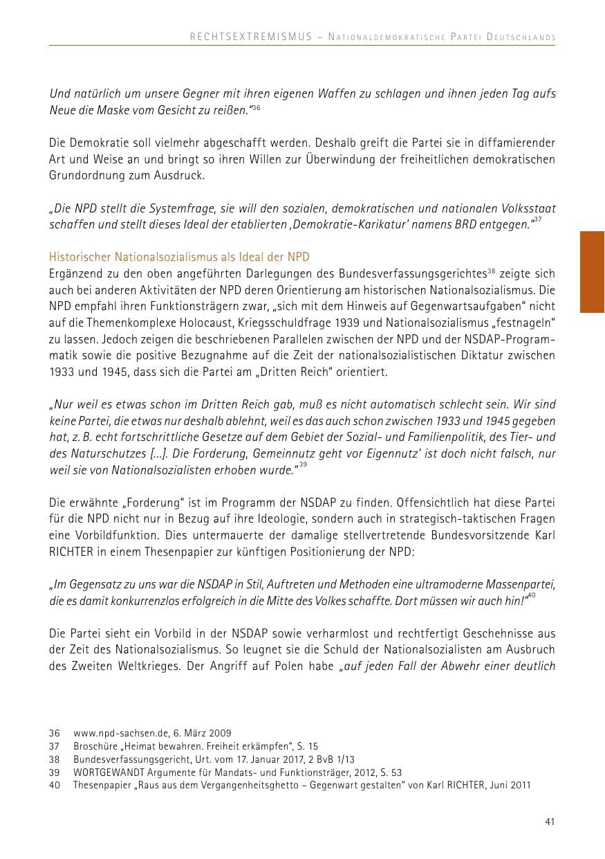 Seite 41 des Verfassungsschutzbericht 2017 Sachsen