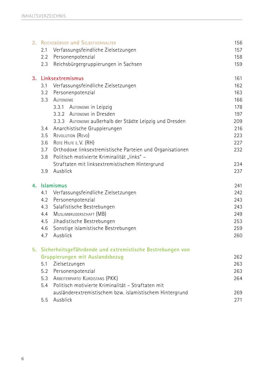 Seite 6 des Verfassungsschutzbericht 2017 Sachsen