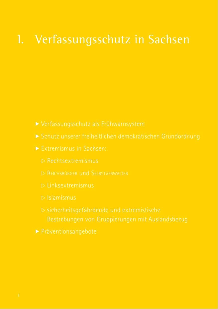 Seite 8 des Verfassungsschutzbericht 2017 Sachsen