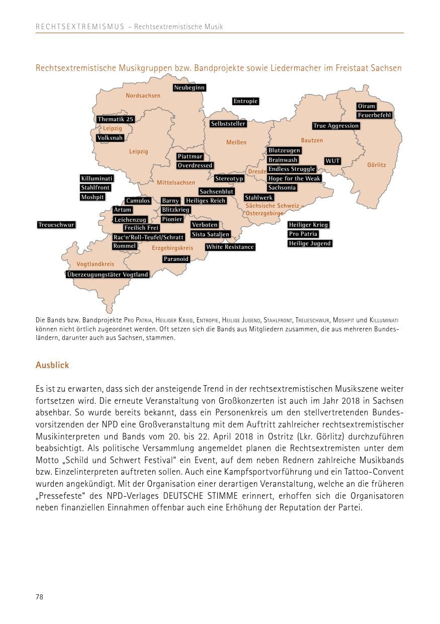 Seite 78 des Verfassungsschutzbericht 2017 Sachsen
