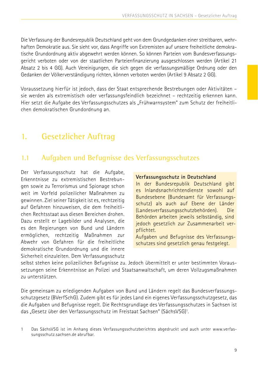 Seite 9 des Verfassungsschutzbericht 2017 Sachsen