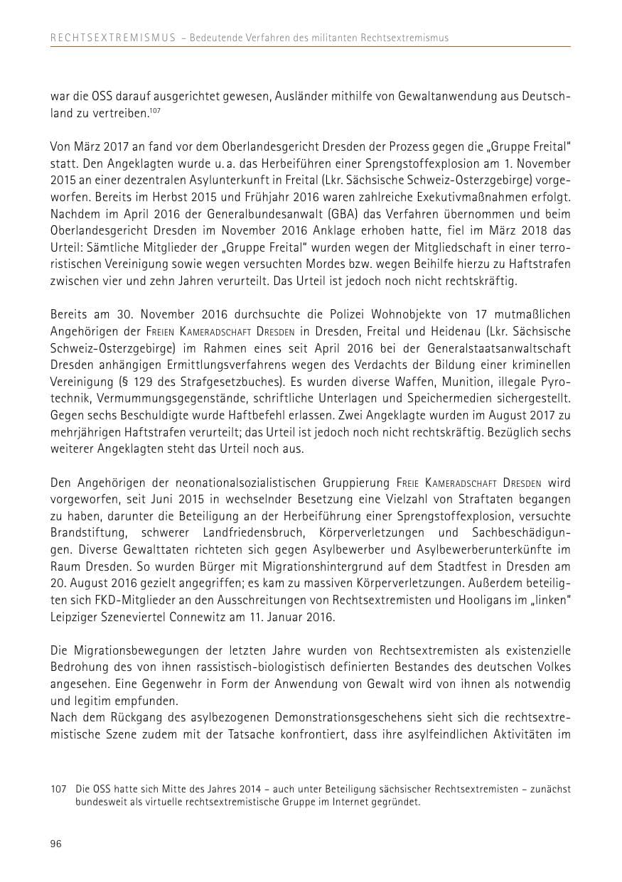 Seite 96 des Verfassungsschutzbericht 2017 Sachsen