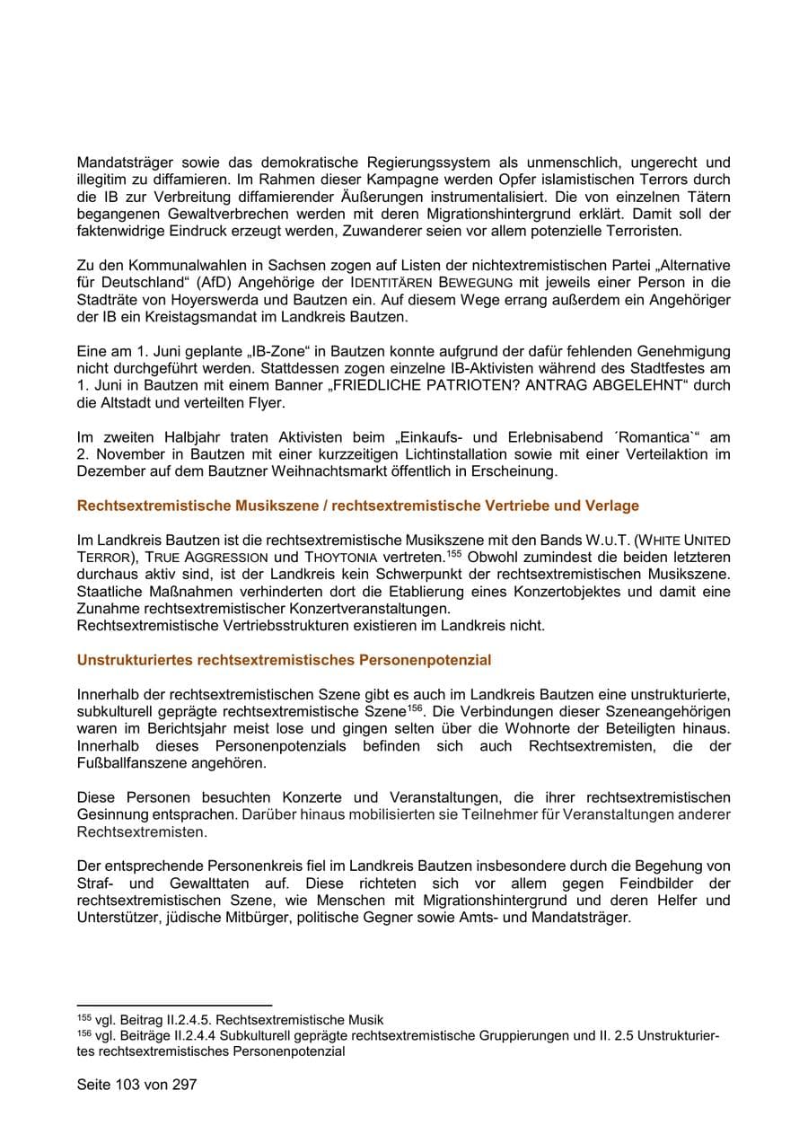 Seite 103 des Verfassungsschutzbericht 2019 Sachsen