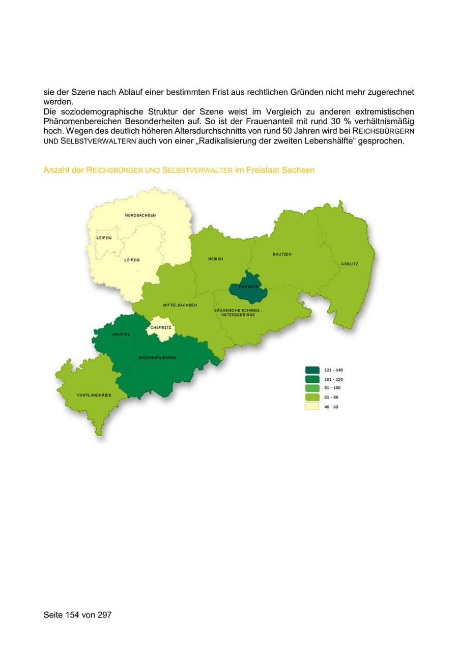 Seite 154 des Verfassungsschutzbericht 2019 Sachsen