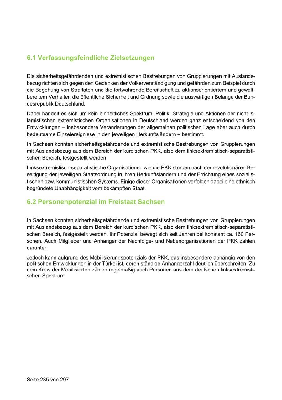 Seite 235 des Verfassungsschutzbericht 2019 Sachsen