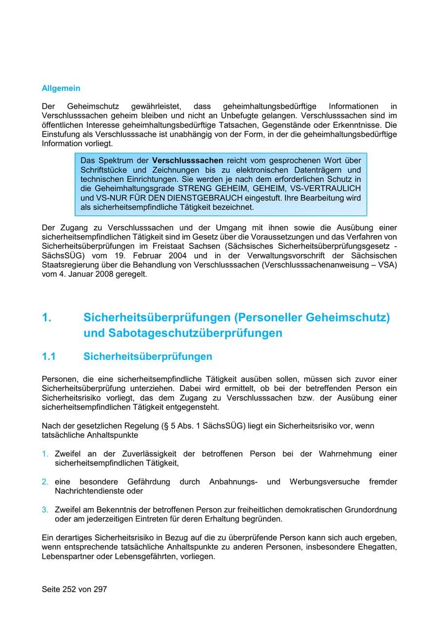 Seite 252 des Verfassungsschutzbericht 2019 Sachsen
