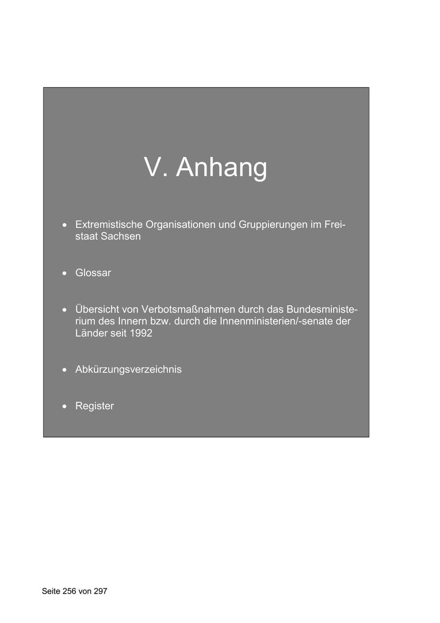 Seite 256 des Verfassungsschutzbericht 2019 Sachsen