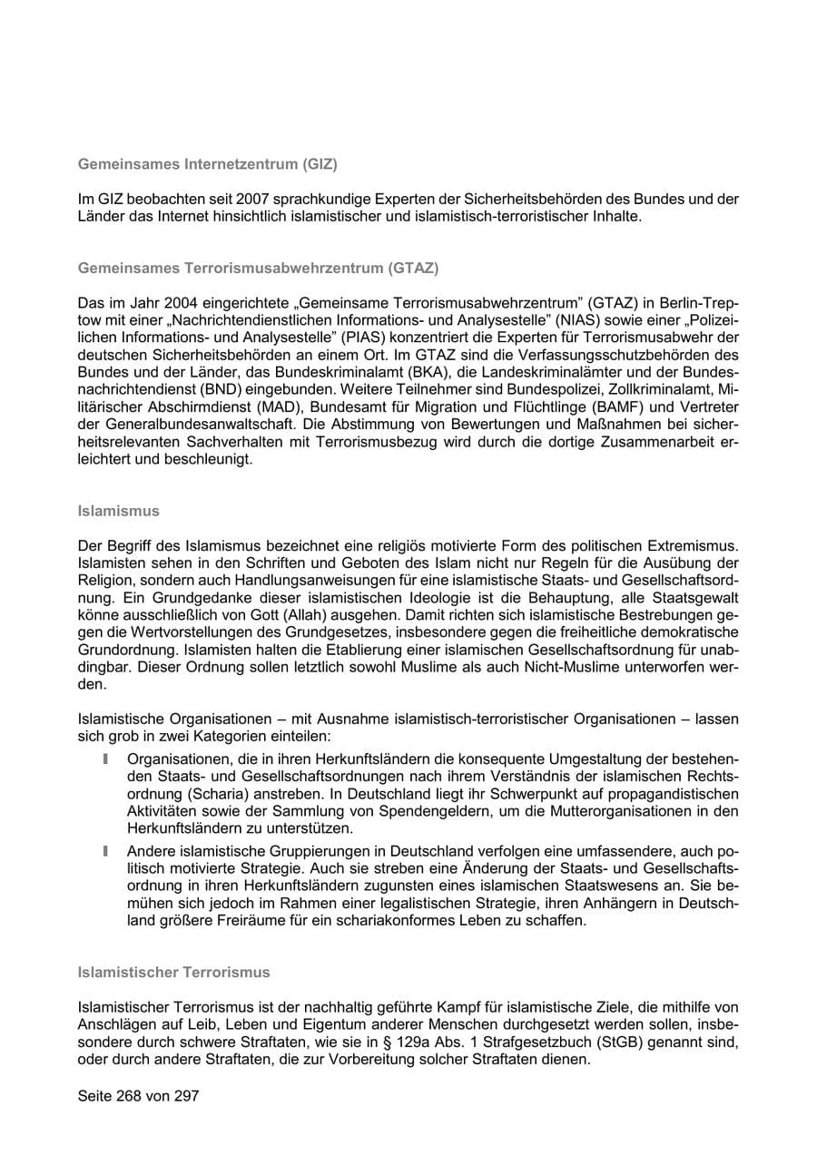 Seite 268 des Verfassungsschutzbericht 2019 Sachsen