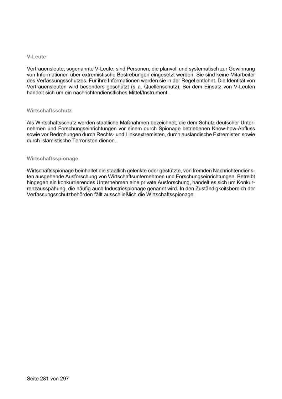 Seite 281 des Verfassungsschutzbericht 2019 Sachsen