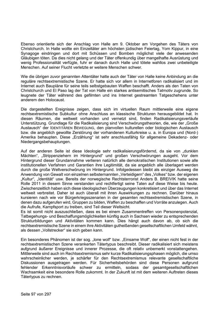 Seite 97 des Verfassungsschutzbericht 2019 Sachsen