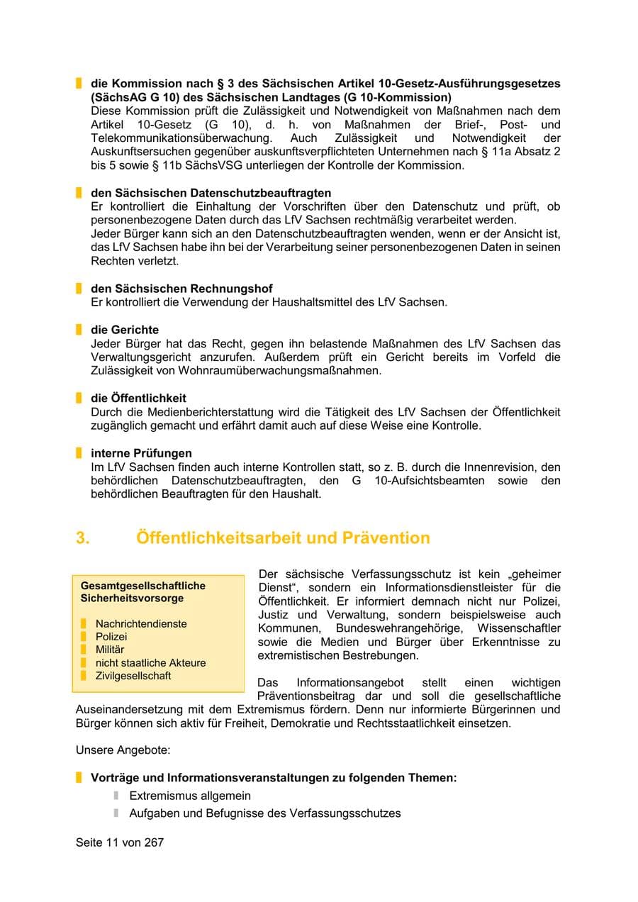 Seite 11 des Verfassungsschutzbericht 2020 Sachsen