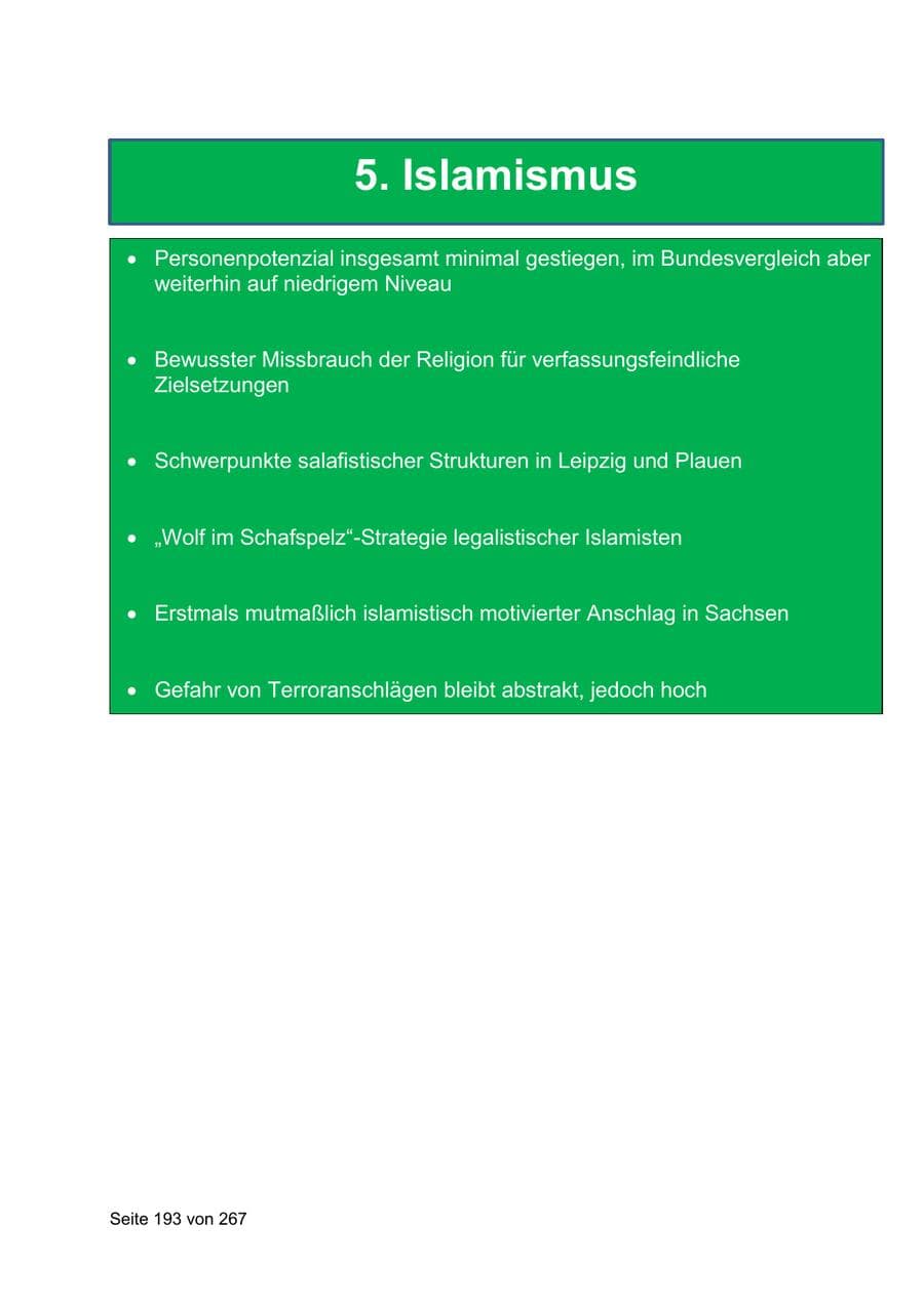 Seite 193 des Verfassungsschutzbericht 2020 Sachsen
