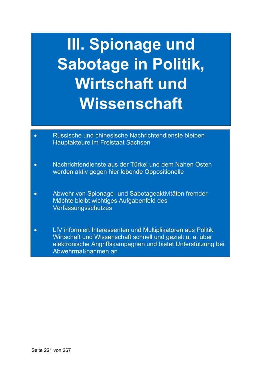 Seite 221 des Verfassungsschutzbericht 2020 Sachsen
