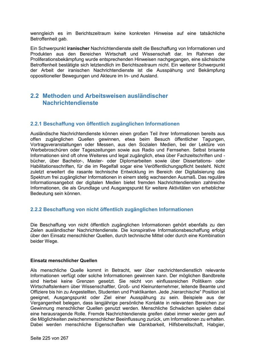 Seite 225 des Verfassungsschutzbericht 2020 Sachsen