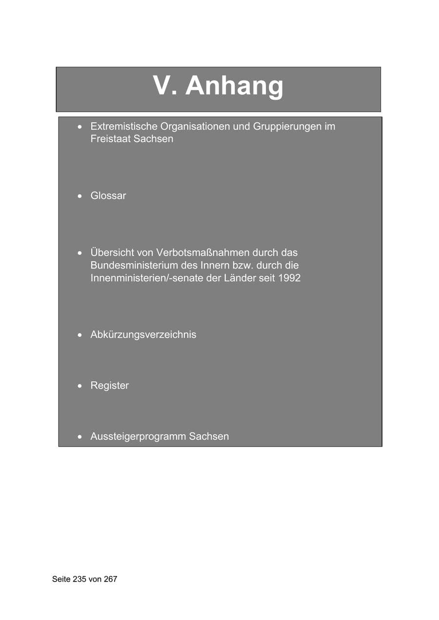 Seite 235 des Verfassungsschutzbericht 2020 Sachsen