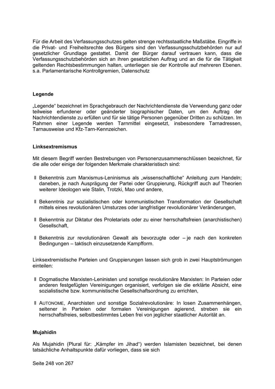 Seite 248 des Verfassungsschutzbericht 2020 Sachsen