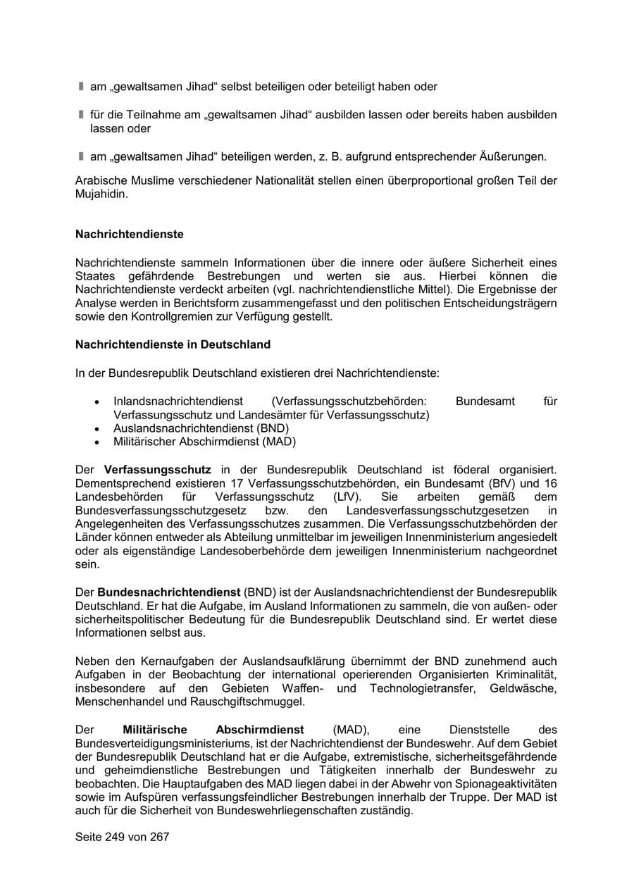 Seite 249 des Verfassungsschutzbericht 2020 Sachsen