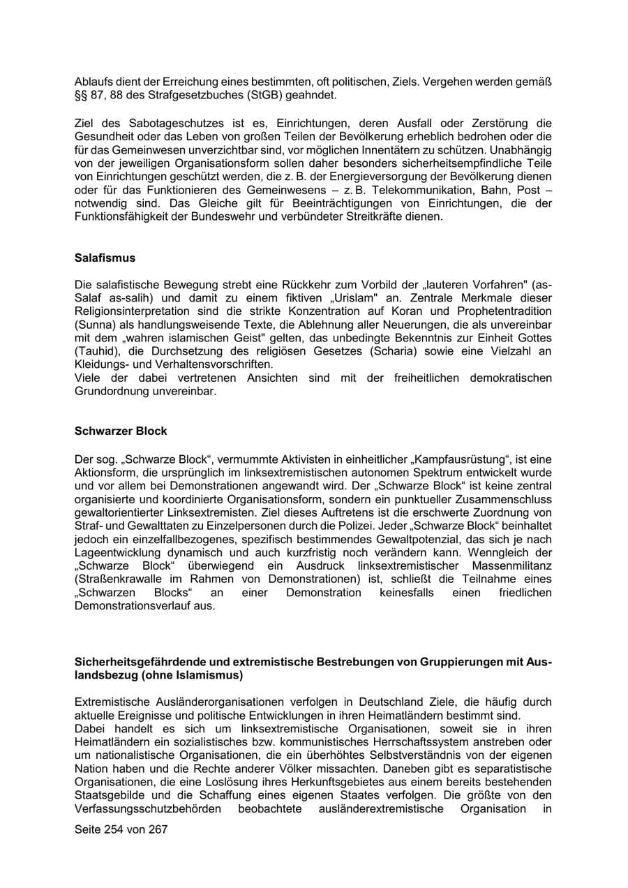 Seite 254 des Verfassungsschutzbericht 2020 Sachsen