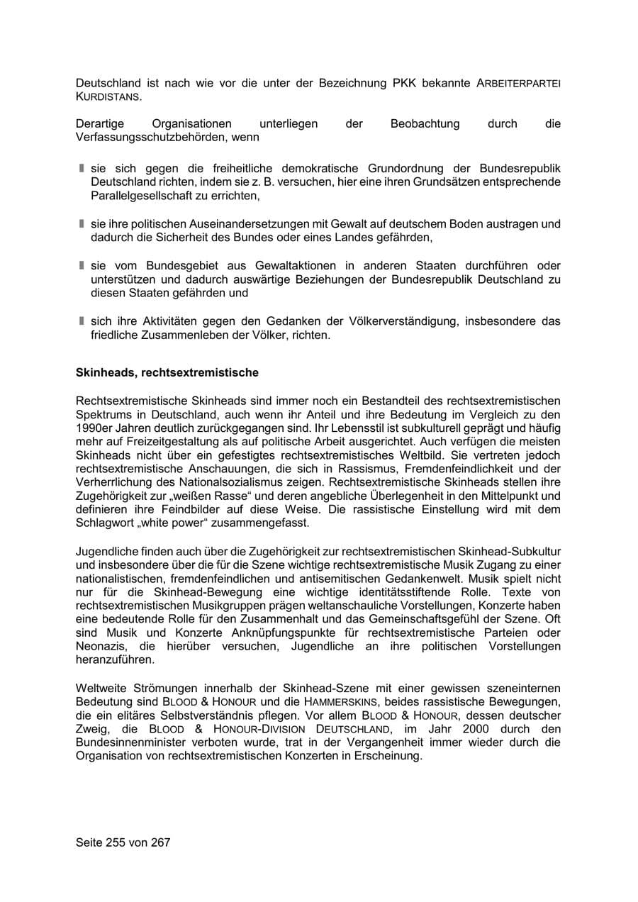 Seite 255 des Verfassungsschutzbericht 2020 Sachsen