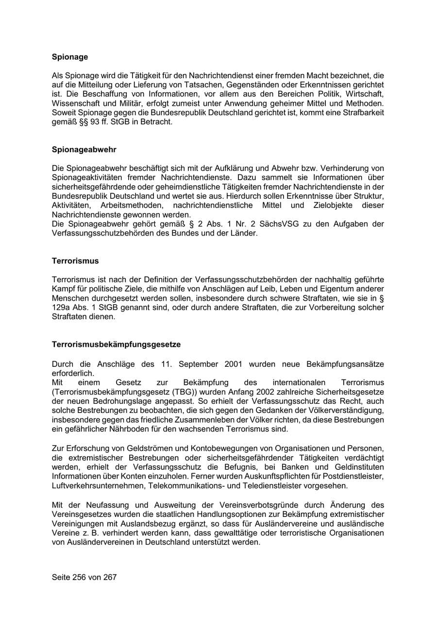 Seite 256 des Verfassungsschutzbericht 2020 Sachsen