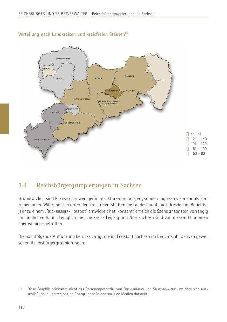 Seite 112 des Verfassungsschutzbericht 2022 Sachsen