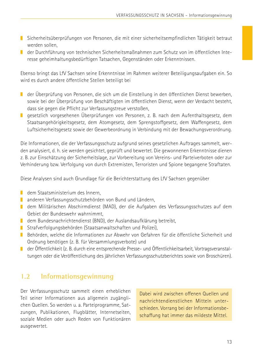 Seite 13 des Verfassungsschutzbericht 2022 Sachsen