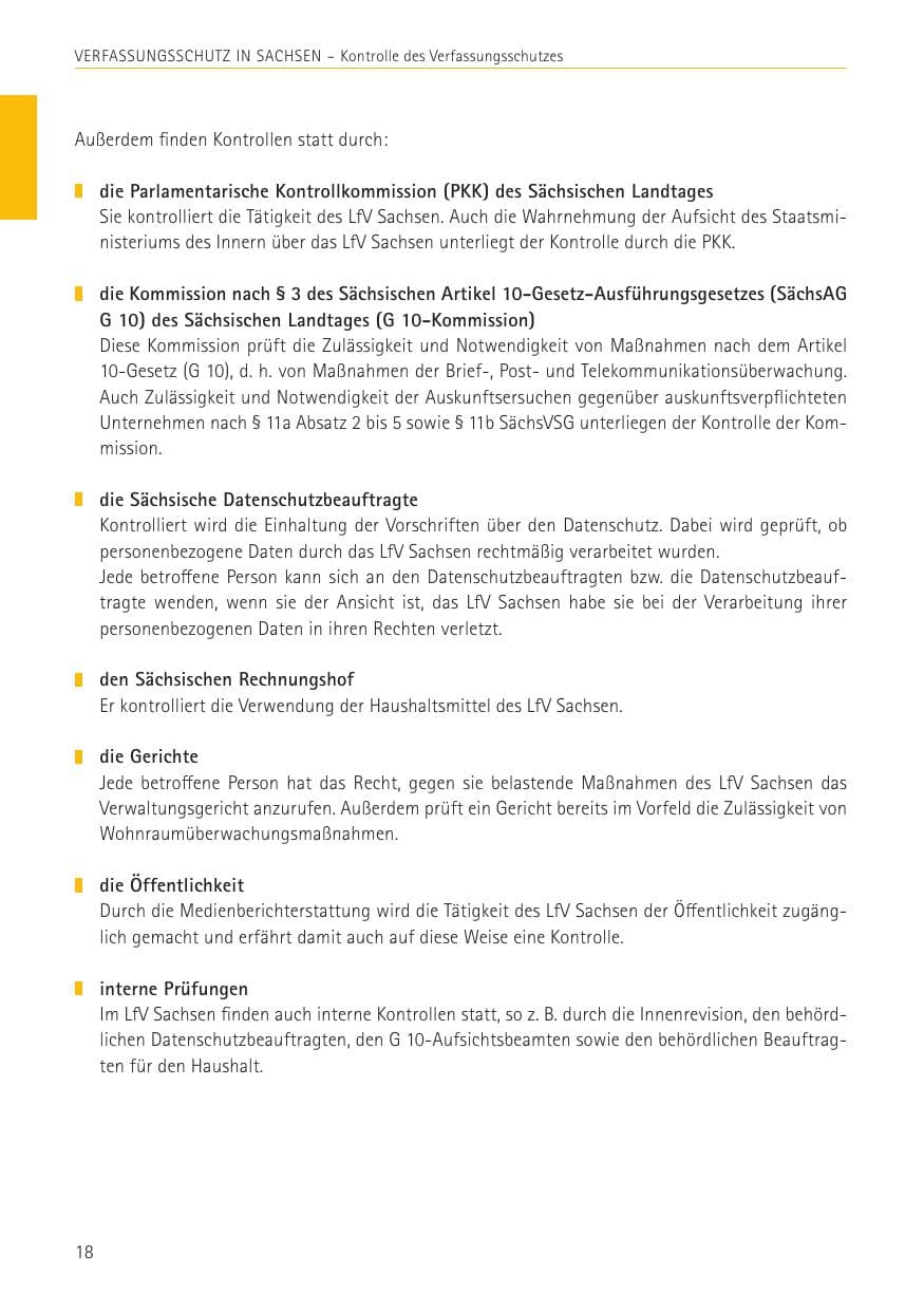 Seite 18 des Verfassungsschutzbericht 2022 Sachsen