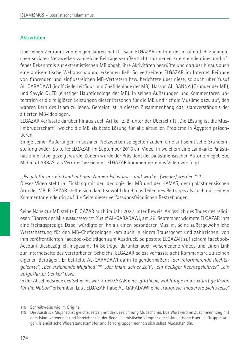 Seite 174 des Verfassungsschutzbericht 2022 Sachsen