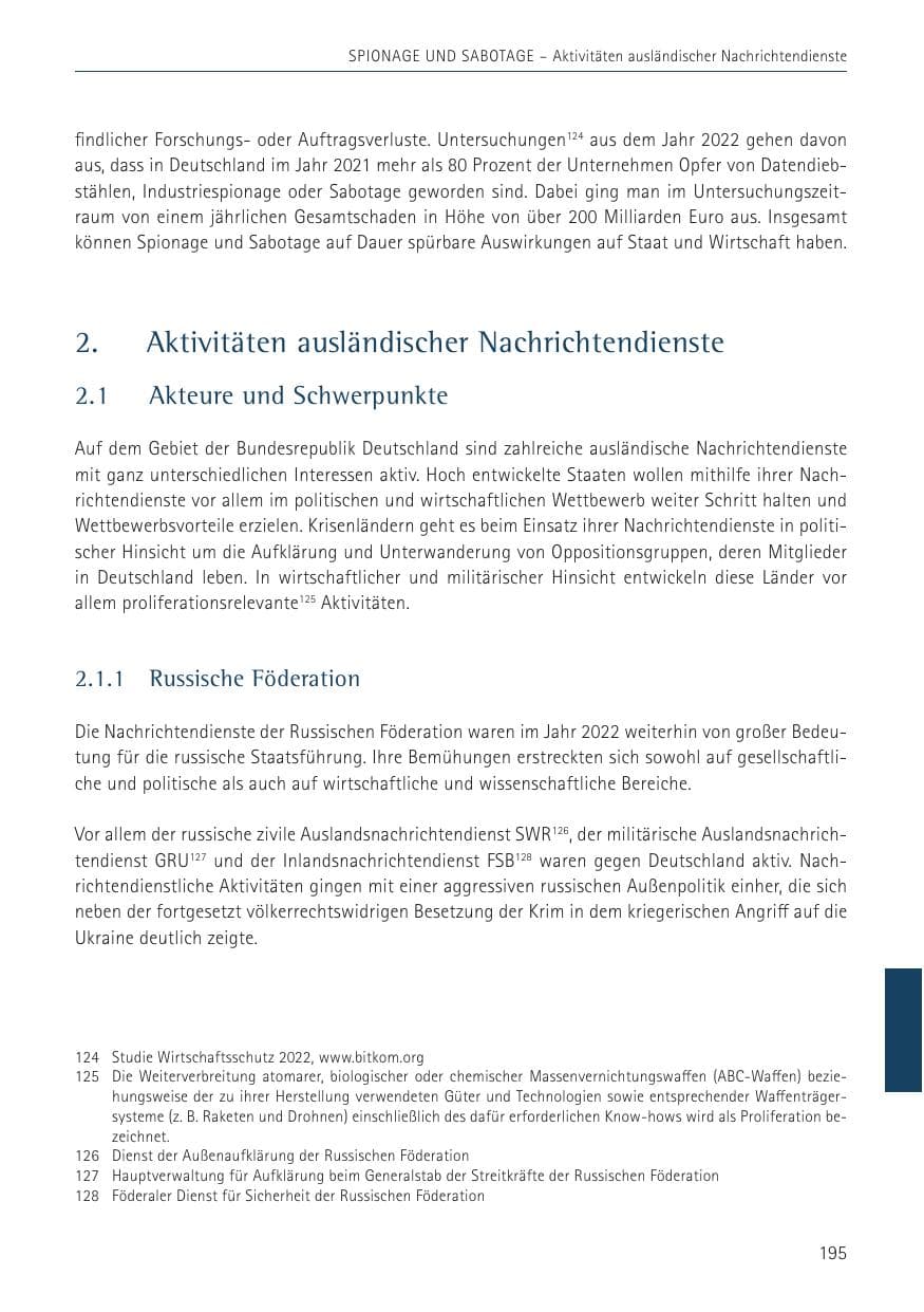 Seite 195 des Verfassungsschutzbericht 2022 Sachsen