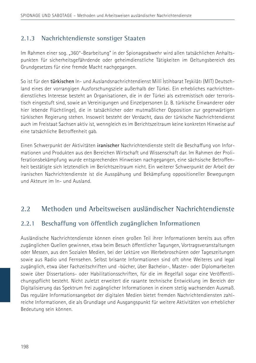 Seite 198 des Verfassungsschutzbericht 2022 Sachsen