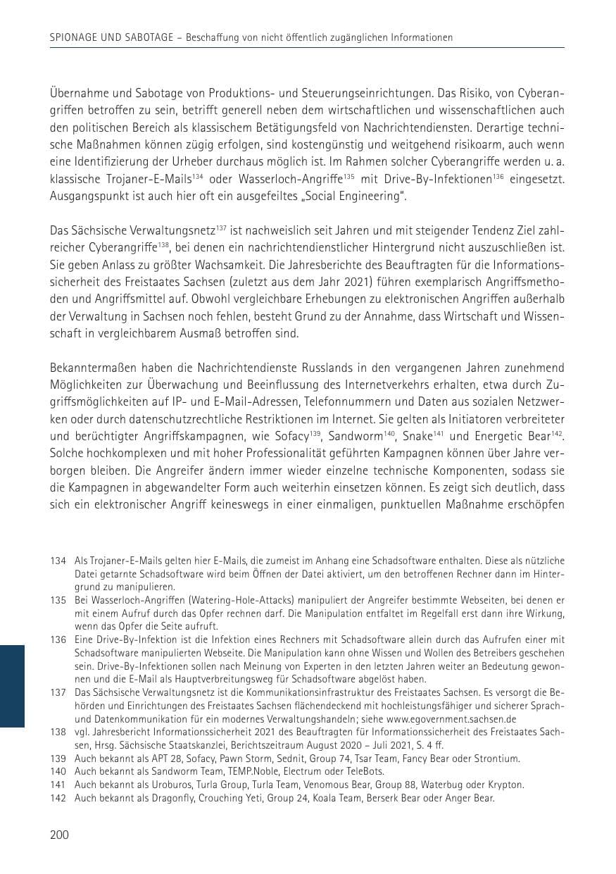 Seite 200 des Verfassungsschutzbericht 2022 Sachsen