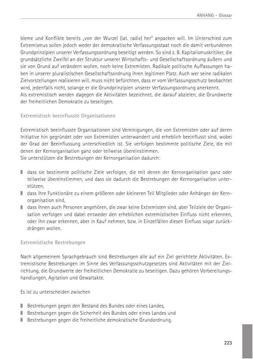Seite 223 des Verfassungsschutzbericht 2022 Sachsen