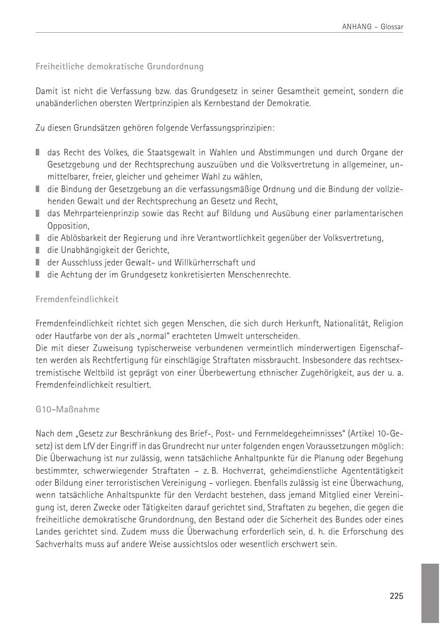 Seite 225 des Verfassungsschutzbericht 2022 Sachsen