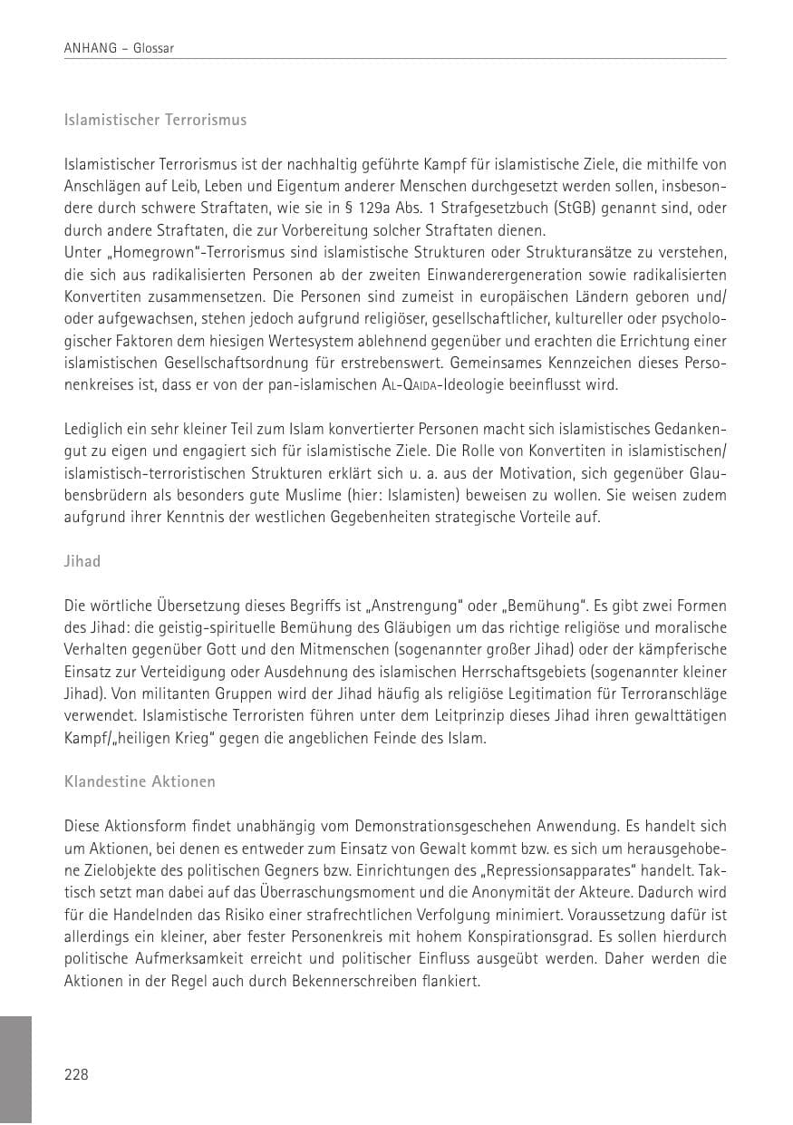 Seite 228 des Verfassungsschutzbericht 2022 Sachsen