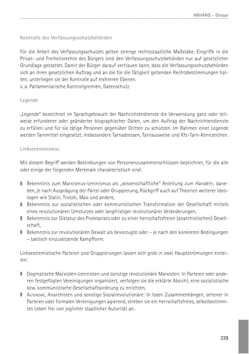 Seite 229 des Verfassungsschutzbericht 2022 Sachsen