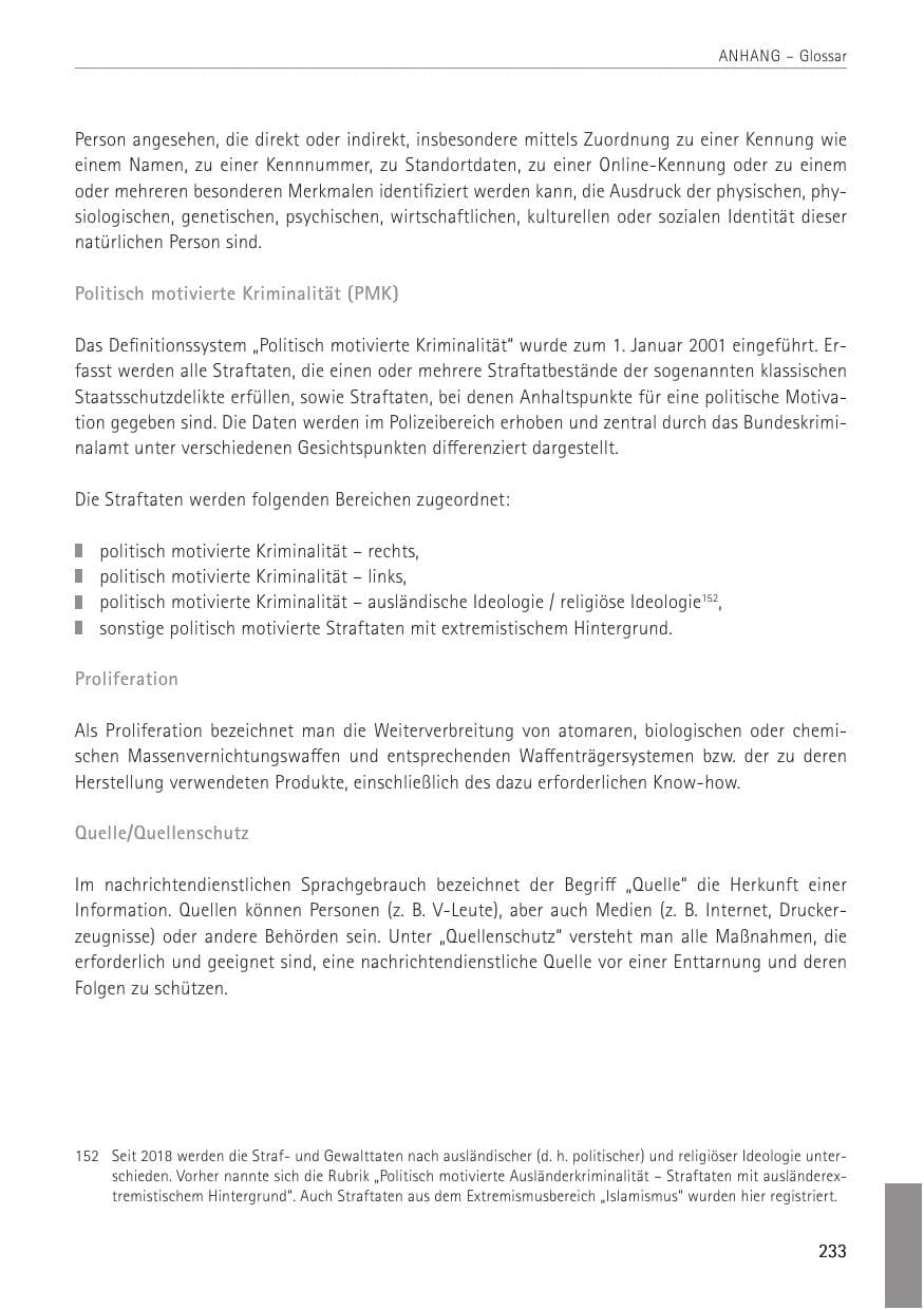Seite 233 des Verfassungsschutzbericht 2022 Sachsen