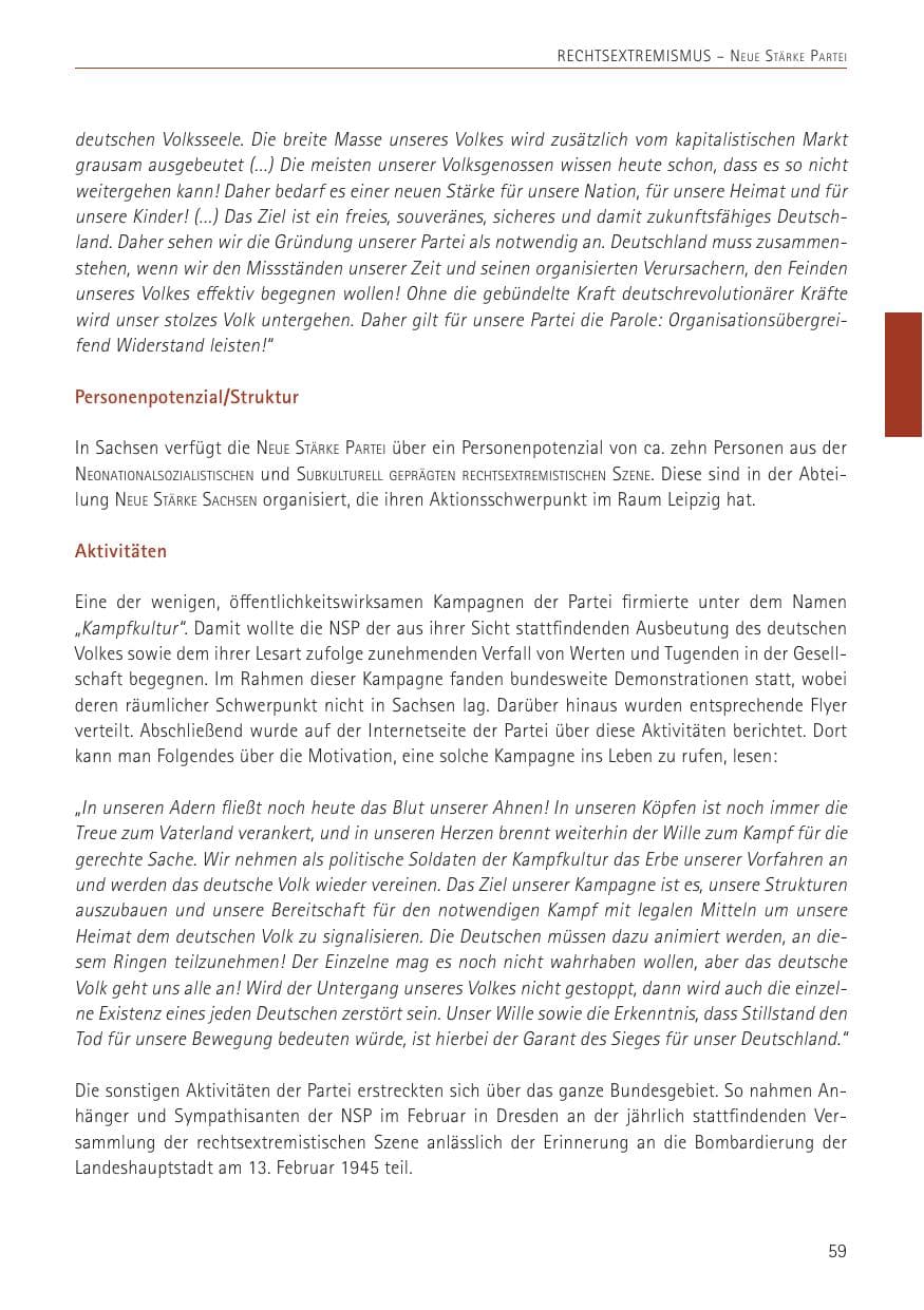 Seite 59 des Verfassungsschutzbericht 2022 Sachsen